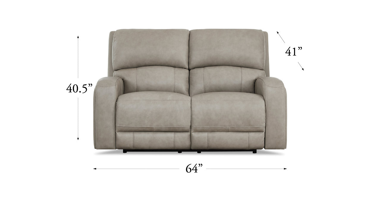 Jasper Power Headrest Zero Gravity Loveseat, Stone